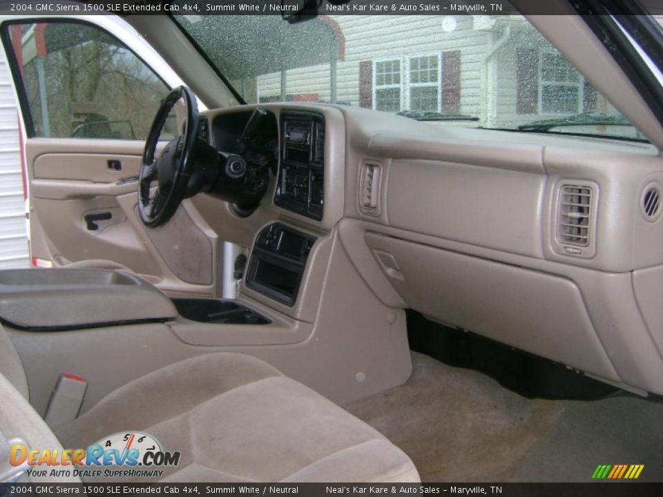 2004 GMC Sierra 1500 SLE Extended Cab 4x4 Summit White / Neutral Photo #21