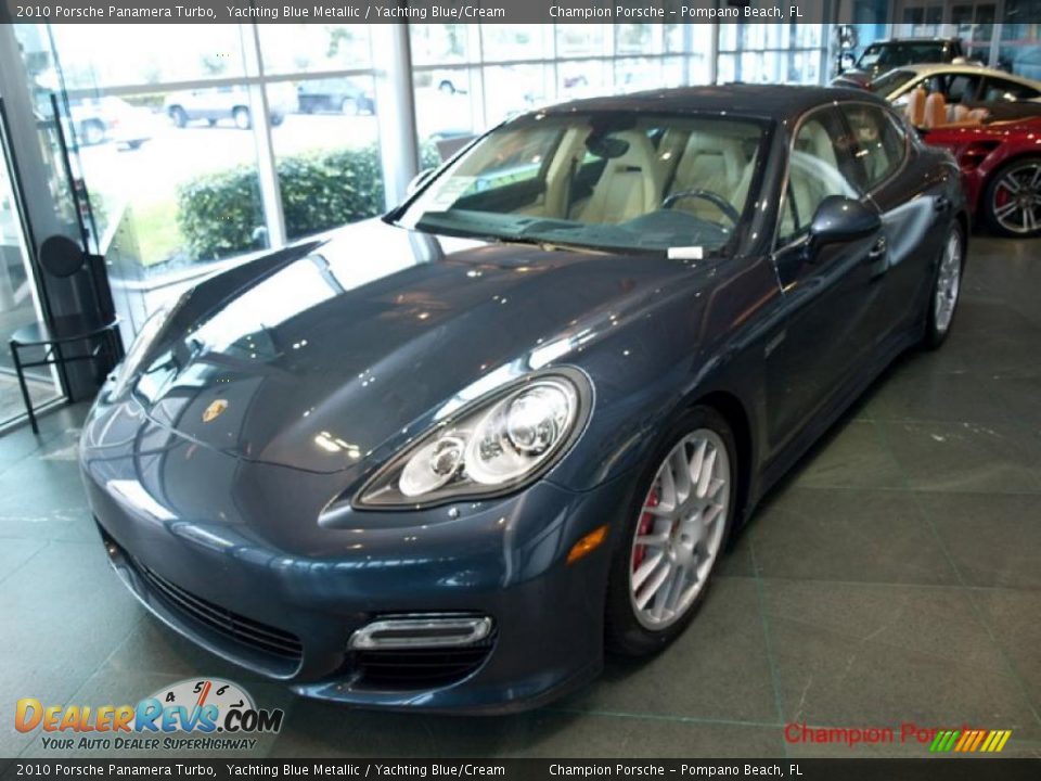 2010 Porsche Panamera Turbo Yachting Blue Metallic / Yachting Blue/Cream Photo #3