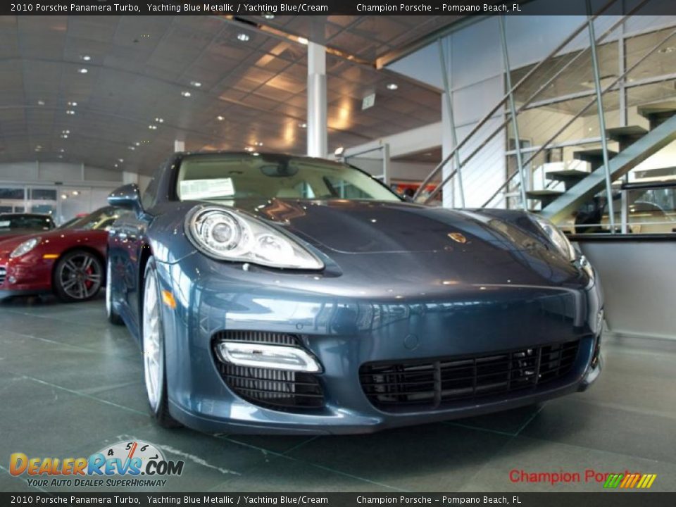 2010 Porsche Panamera Turbo Yachting Blue Metallic / Yachting Blue/Cream Photo #4