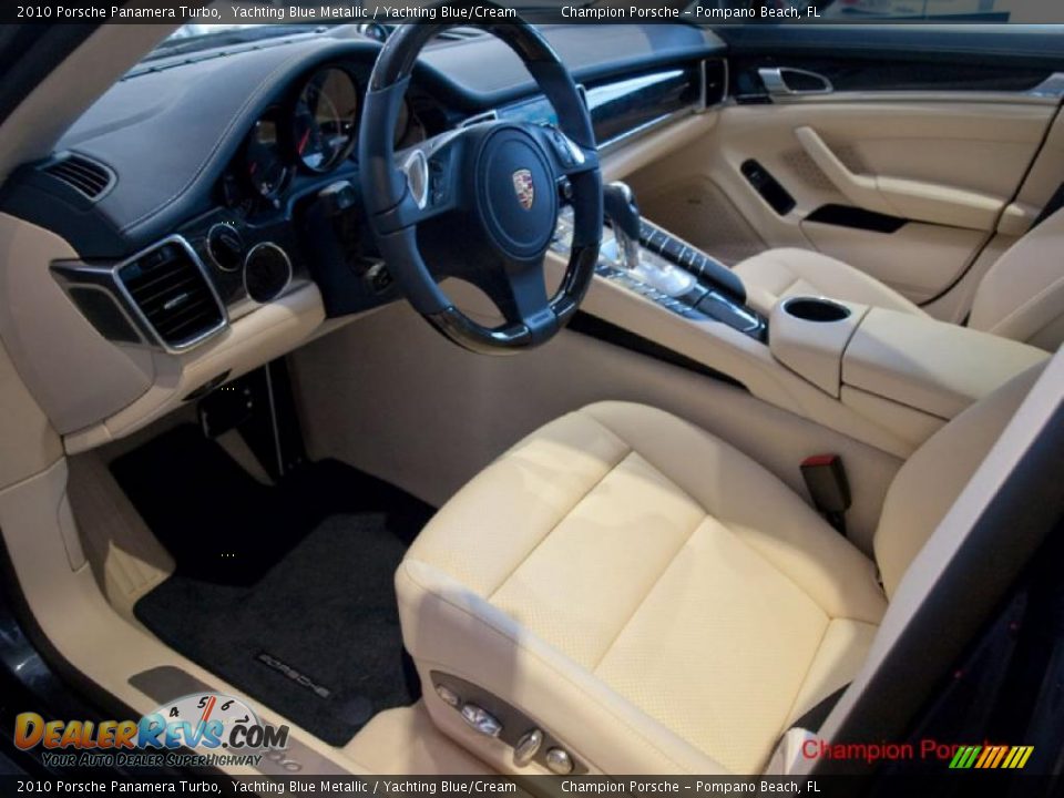 2010 Porsche Panamera Turbo Yachting Blue Metallic / Yachting Blue/Cream Photo #9