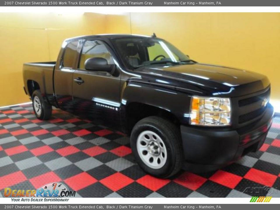 2007 Chevrolet Silverado 1500 Work Truck Extended Cab Black / Dark Titanium Gray Photo #1