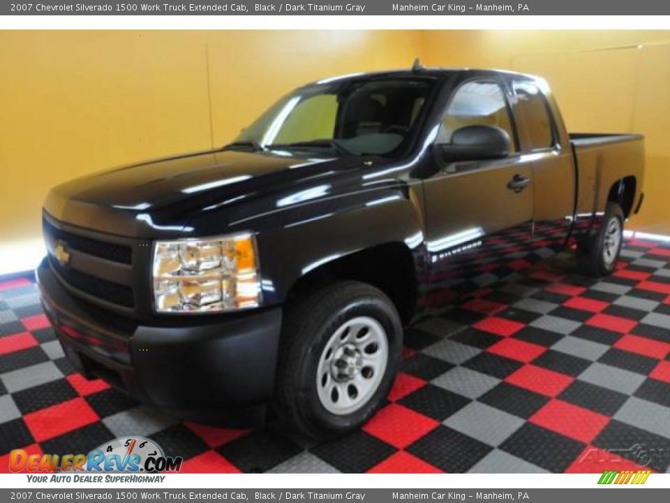 2007 Chevrolet Silverado 1500 Work Truck Extended Cab Black / Dark Titanium Gray Photo #3