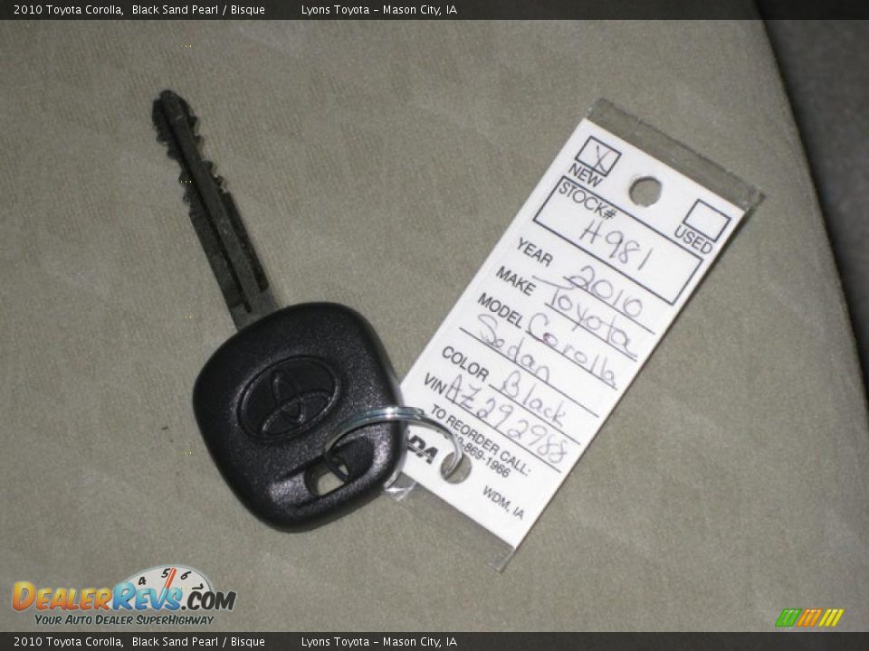 2010 Toyota Corolla Black Sand Pearl / Bisque Photo #9