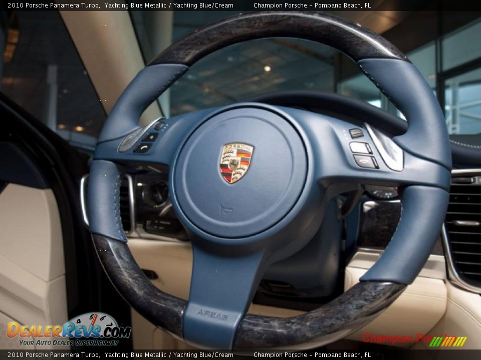 2010 Porsche Panamera Turbo Yachting Blue Metallic / Yachting Blue/Cream Photo #16