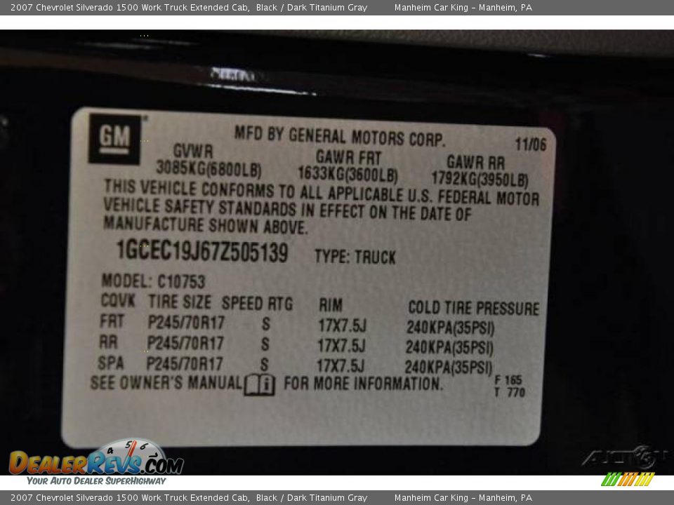 2007 Chevrolet Silverado 1500 Work Truck Extended Cab Black / Dark Titanium Gray Photo #9