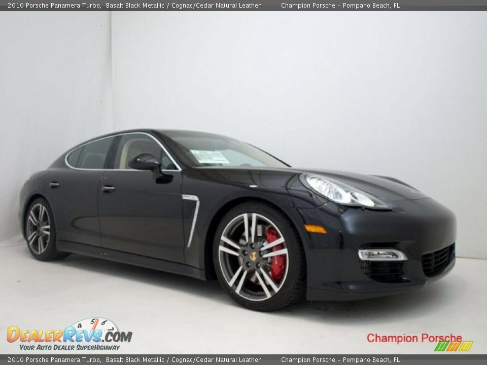 2010 Porsche Panamera Turbo Basalt Black Metallic / Cognac/Cedar Natural Leather Photo #2