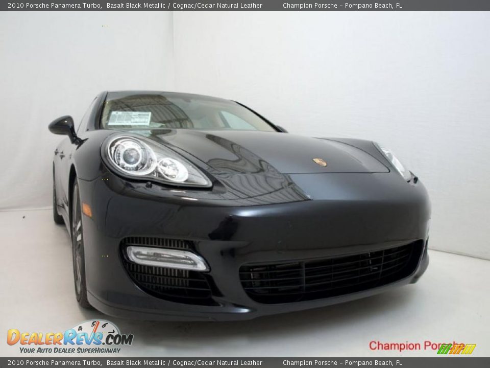 2010 Porsche Panamera Turbo Basalt Black Metallic / Cognac/Cedar Natural Leather Photo #3