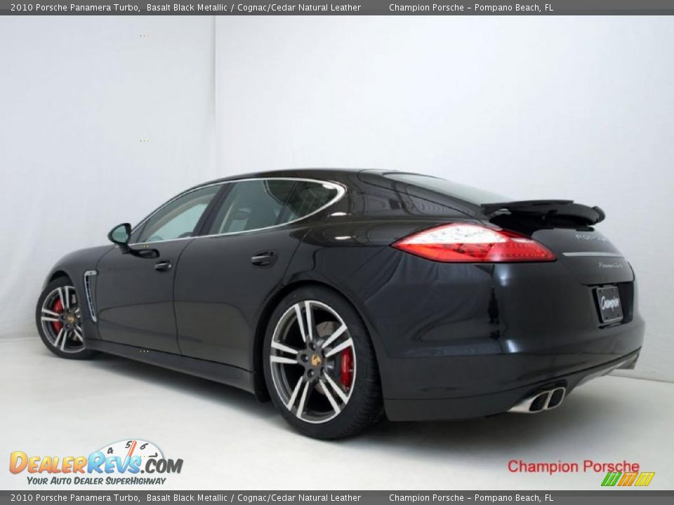 2010 Porsche Panamera Turbo Basalt Black Metallic / Cognac/Cedar Natural Leather Photo #6