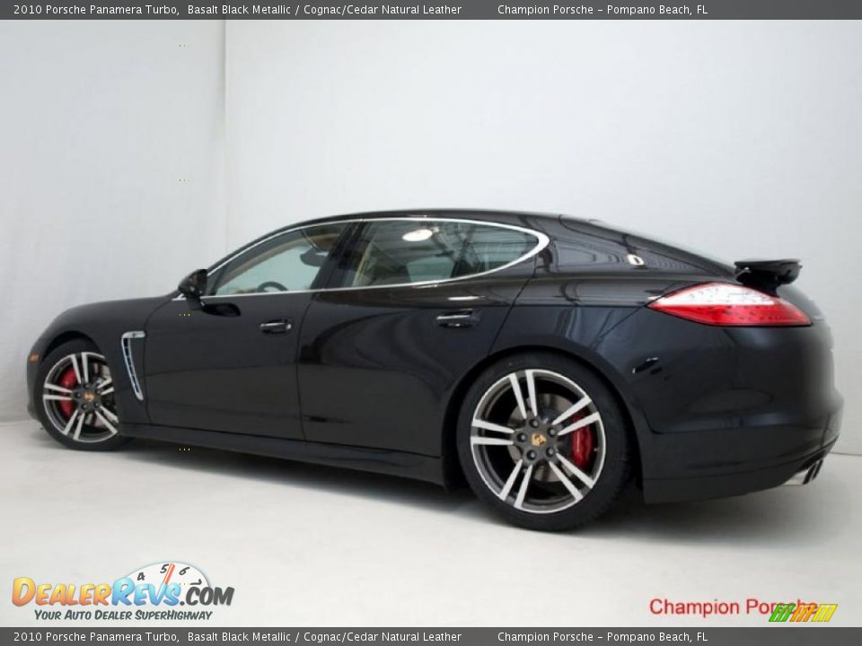 2010 Porsche Panamera Turbo Basalt Black Metallic / Cognac/Cedar Natural Leather Photo #7