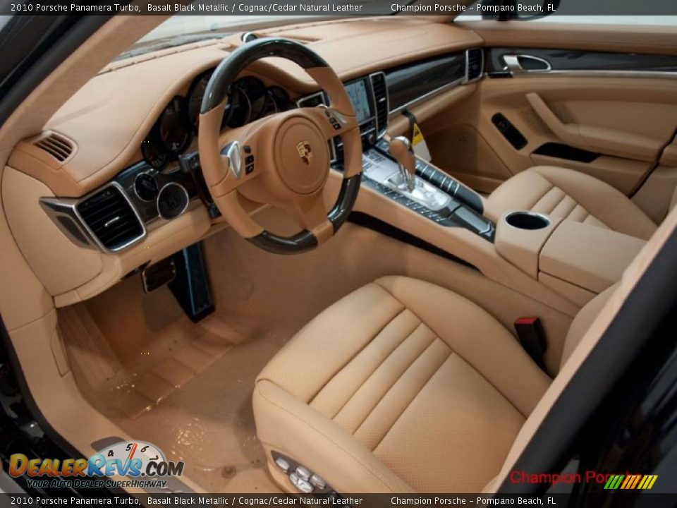 2010 Porsche Panamera Turbo Basalt Black Metallic / Cognac/Cedar Natural Leather Photo #8