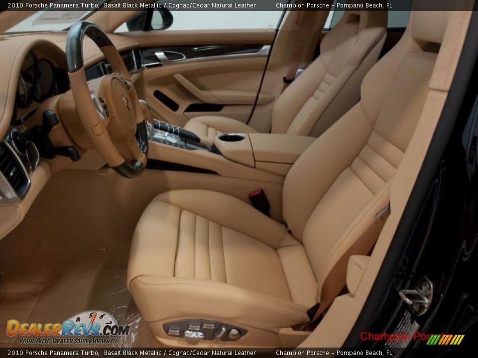2010 Porsche Panamera Turbo Basalt Black Metallic / Cognac/Cedar Natural Leather Photo #10