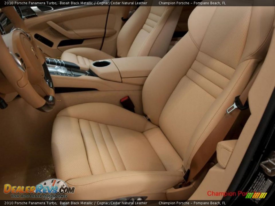 2010 Porsche Panamera Turbo Basalt Black Metallic / Cognac/Cedar Natural Leather Photo #13