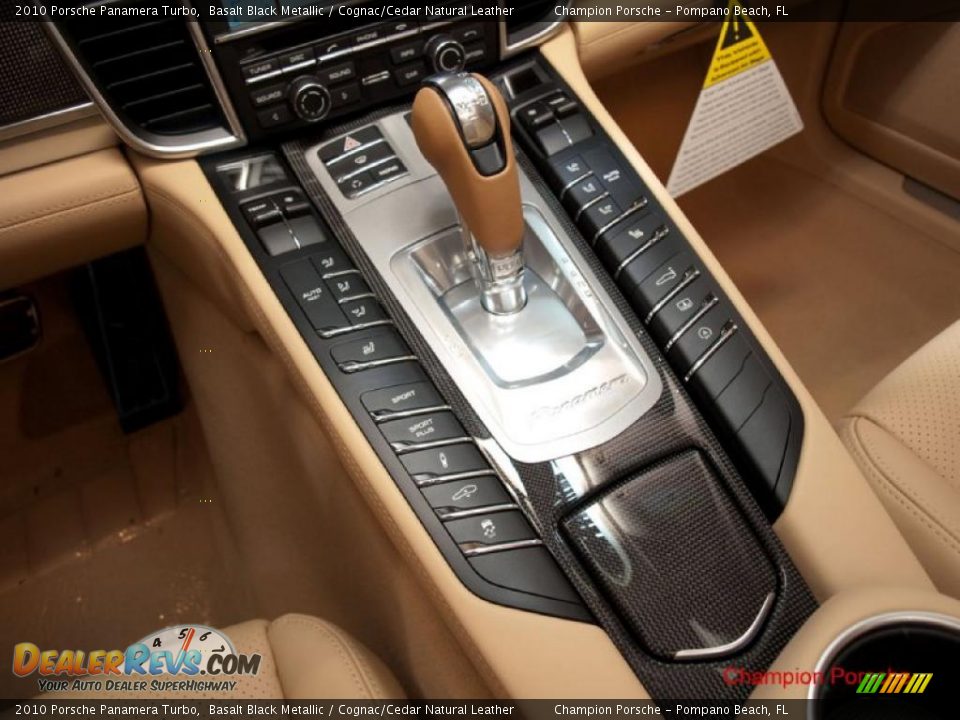 2010 Porsche Panamera Turbo Basalt Black Metallic / Cognac/Cedar Natural Leather Photo #14