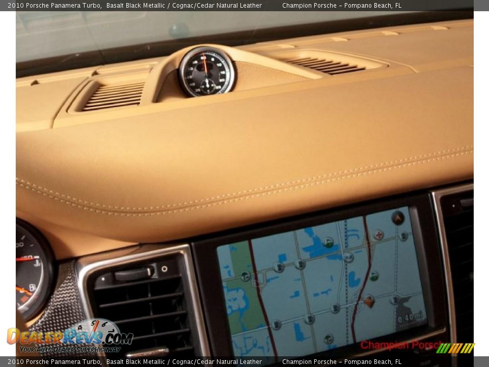 2010 Porsche Panamera Turbo Basalt Black Metallic / Cognac/Cedar Natural Leather Photo #15