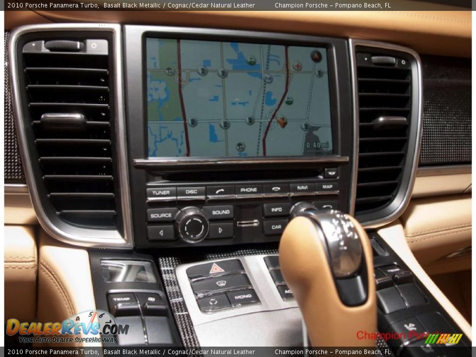 2010 Porsche Panamera Turbo Basalt Black Metallic / Cognac/Cedar Natural Leather Photo #16