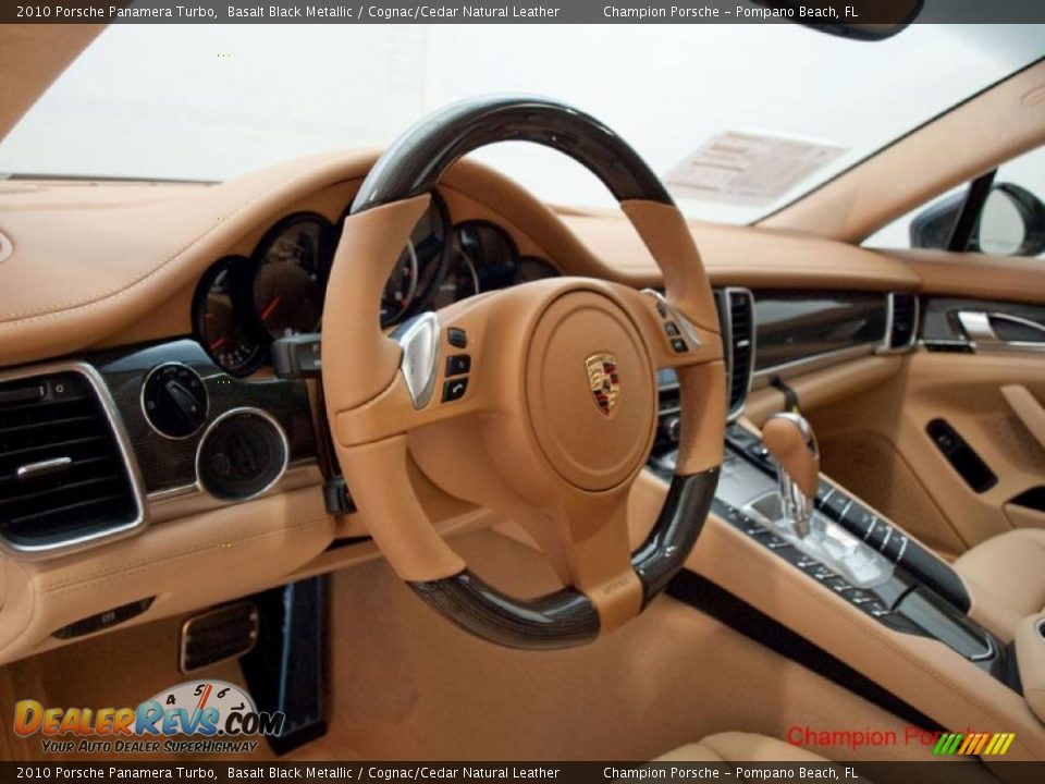 2010 Porsche Panamera Turbo Basalt Black Metallic / Cognac/Cedar Natural Leather Photo #17
