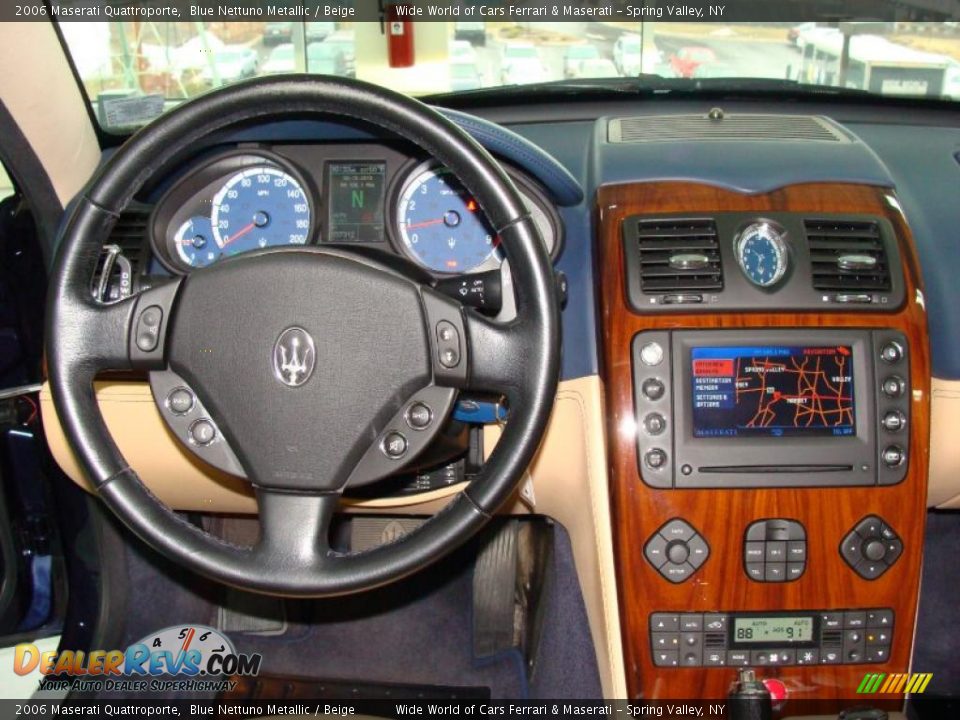2006 Maserati Quattroporte Blue Nettuno Metallic / Beige Photo #21