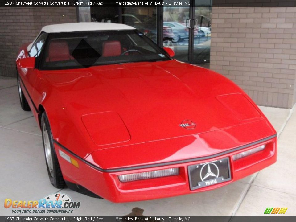 1987 Chevrolet Corvette Convertible Bright Red / Red Photo #3
