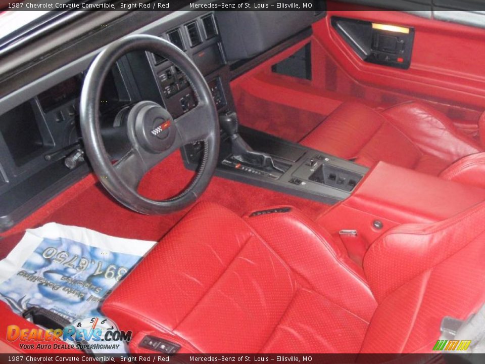1987 Chevrolet Corvette Convertible Bright Red / Red Photo #29