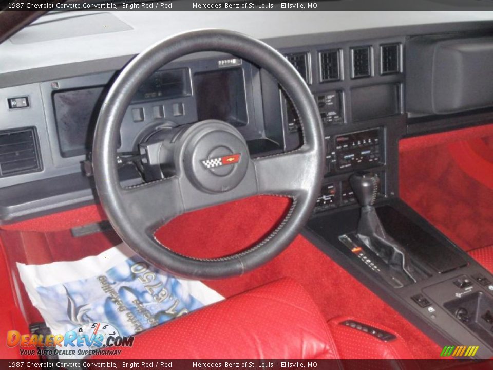 1987 Chevrolet Corvette Convertible Bright Red / Red Photo #35