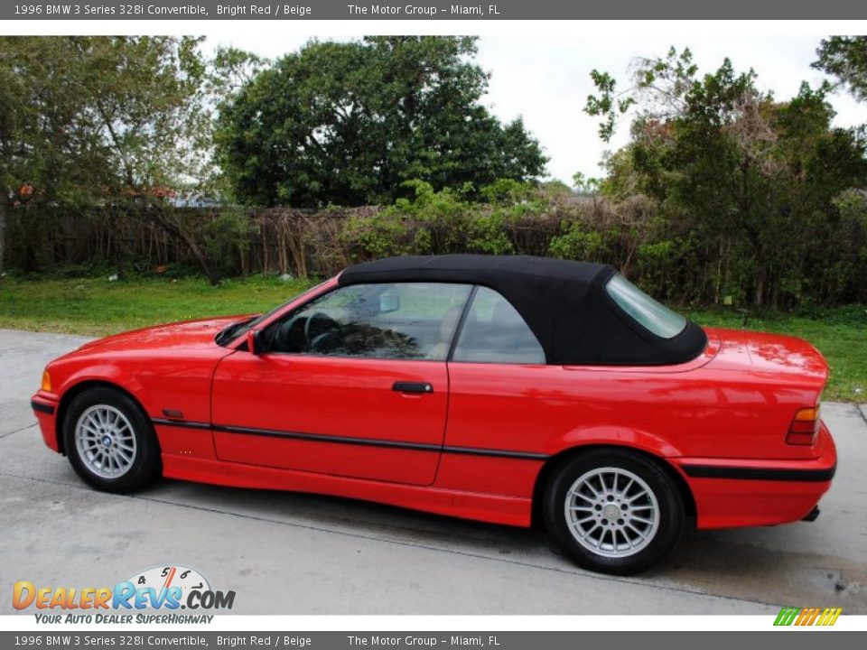 1996 BMW 3 Series 328i Convertible Bright Red / Beige Photo #3