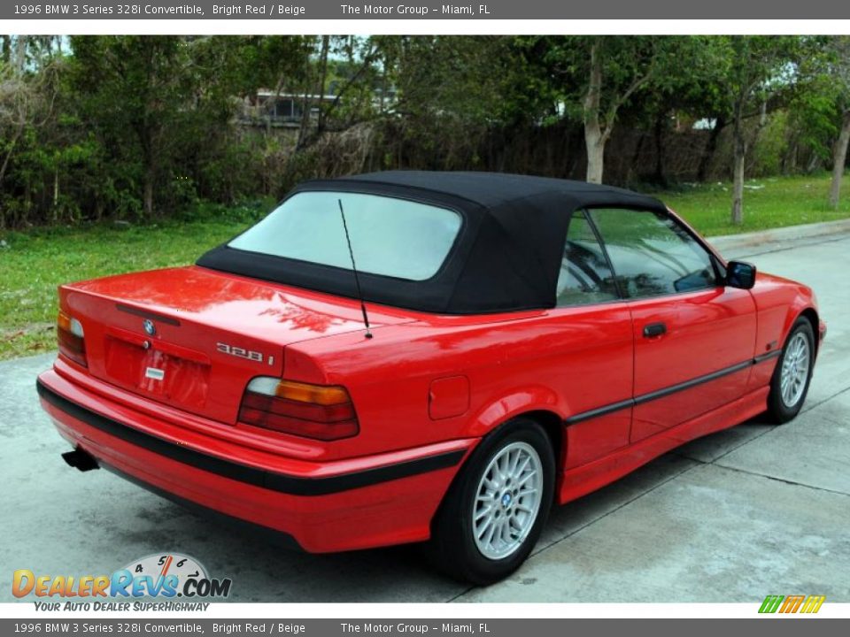 1996 BMW 3 Series 328i Convertible Bright Red / Beige Photo #7