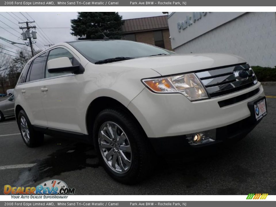 2008 Ford Edge Limited AWD White Sand Tri-Coat Metallic / Camel Photo #3