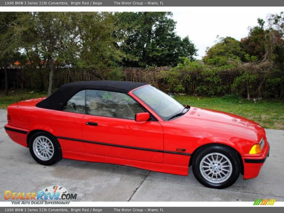 1996 BMW 3 Series 328i Convertible Bright Red / Beige Photo #9