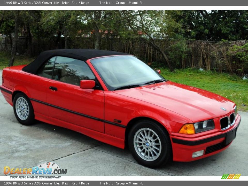 1996 BMW 3 Series 328i Convertible Bright Red / Beige Photo #10
