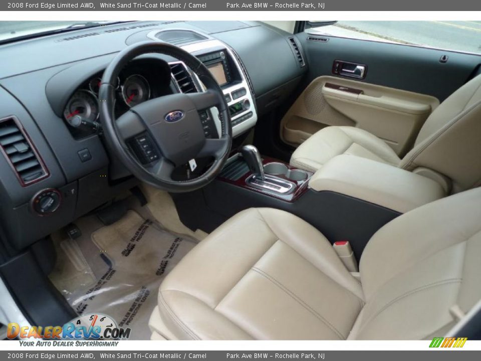 2008 Ford Edge Limited AWD White Sand Tri-Coat Metallic / Camel Photo #6