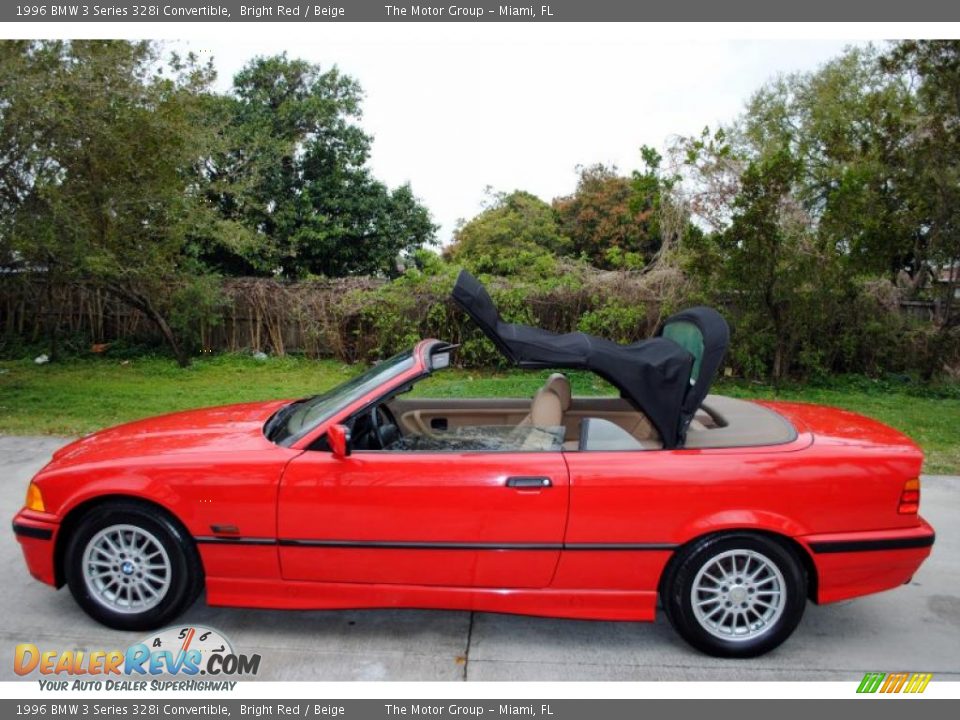 1996 BMW 3 Series 328i Convertible Bright Red / Beige Photo #13