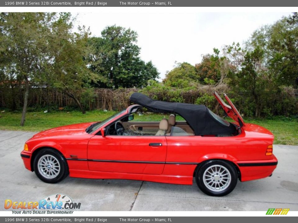 1996 BMW 3 Series 328i Convertible Bright Red / Beige Photo #14