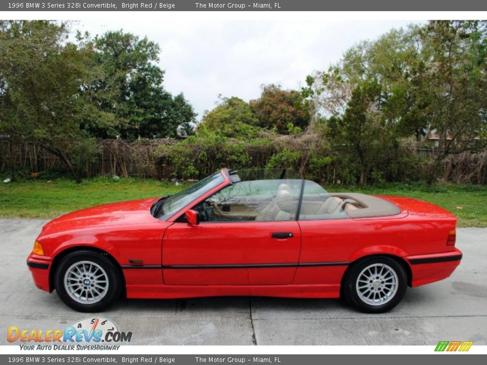 1996 BMW 3 Series 328i Convertible Bright Red / Beige Photo #17