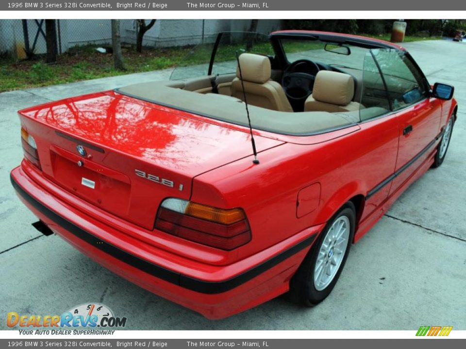 1996 BMW 3 Series 328i Convertible Bright Red / Beige Photo #20
