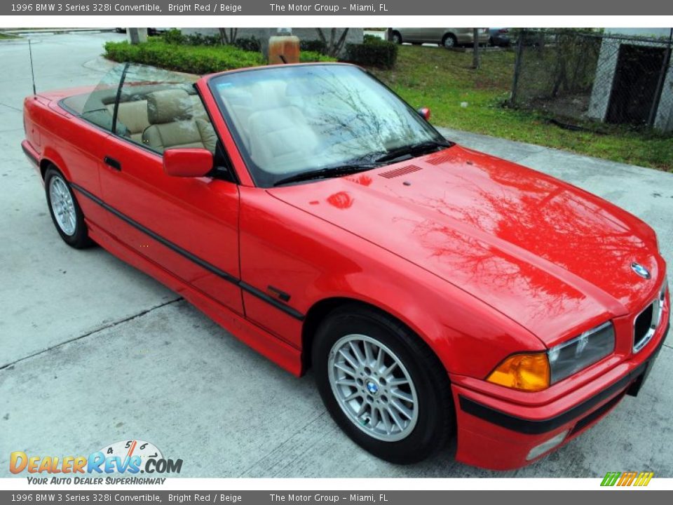 1996 BMW 3 Series 328i Convertible Bright Red / Beige Photo #21