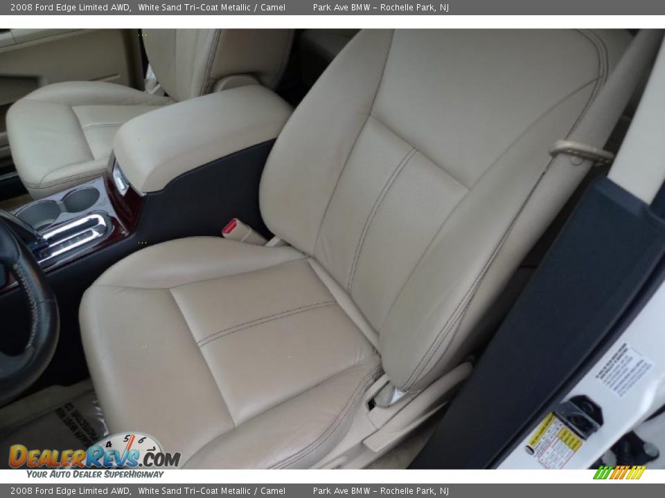 2008 Ford Edge Limited AWD White Sand Tri-Coat Metallic / Camel Photo #29