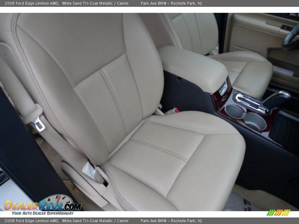 2008 Ford Edge Limited AWD White Sand Tri-Coat Metallic / Camel Photo #34