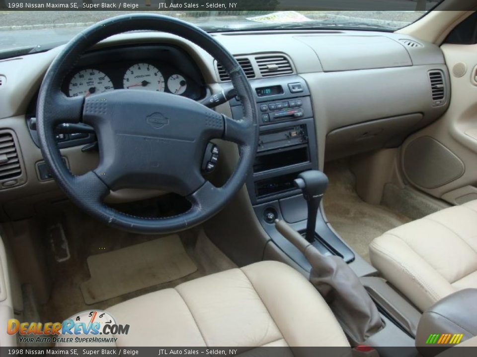 1998 Nissan Maxima SE Super Black / Beige Photo #12