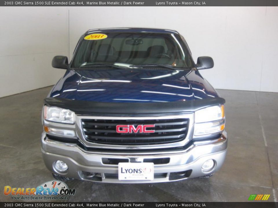 2003 GMC Sierra 1500 SLE Extended Cab 4x4 Marine Blue Metallic / Dark Pewter Photo #2