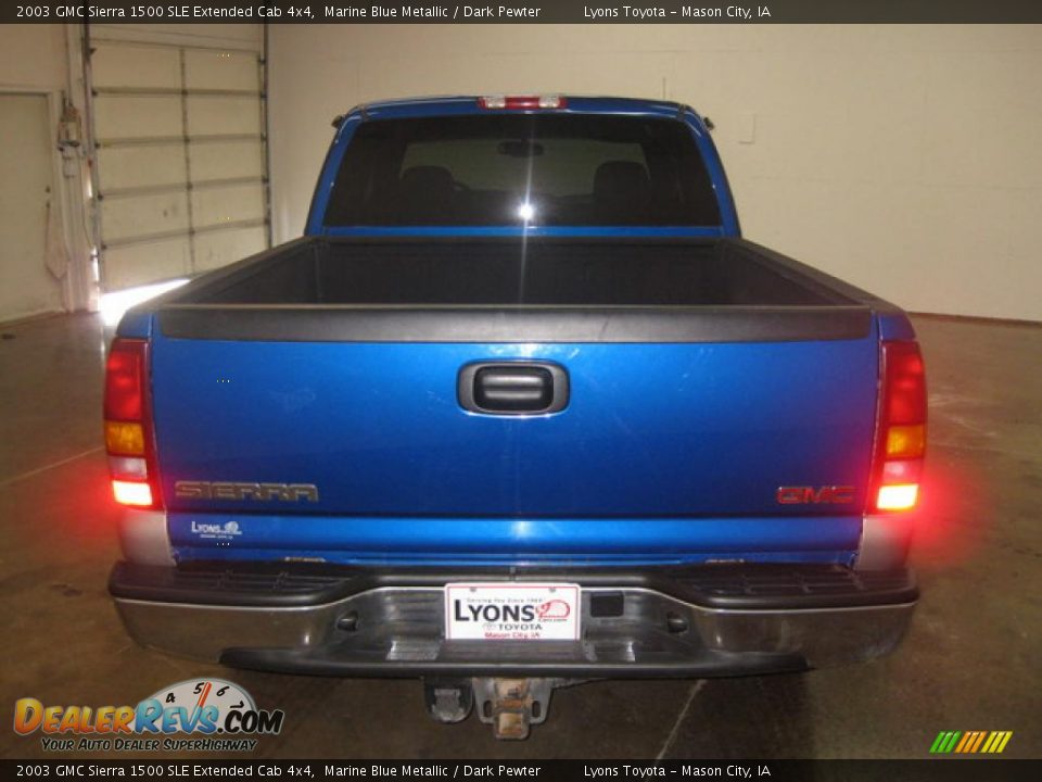 2003 GMC Sierra 1500 SLE Extended Cab 4x4 Marine Blue Metallic / Dark Pewter Photo #5