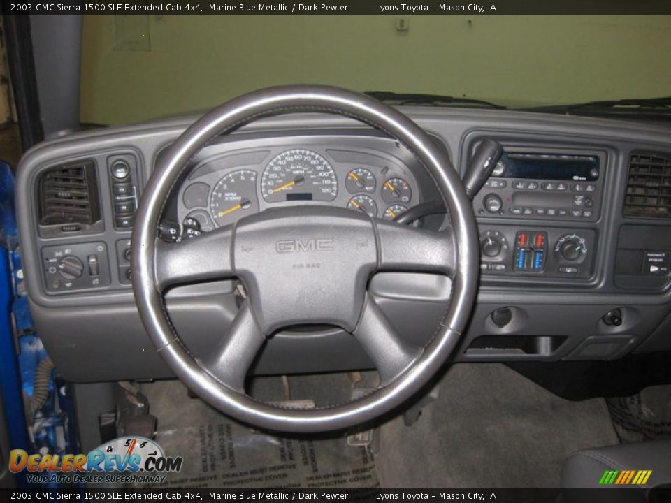 2003 GMC Sierra 1500 SLE Extended Cab 4x4 Marine Blue Metallic / Dark Pewter Photo #9