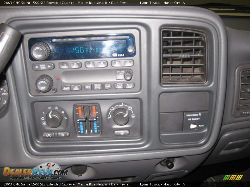 2003 GMC Sierra 1500 SLE Extended Cab 4x4 Marine Blue Metallic / Dark Pewter Photo #11