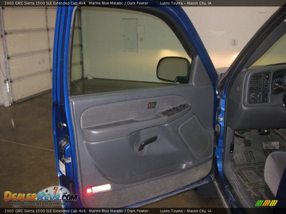 2003 GMC Sierra 1500 SLE Extended Cab 4x4 Marine Blue Metallic / Dark Pewter Photo #12