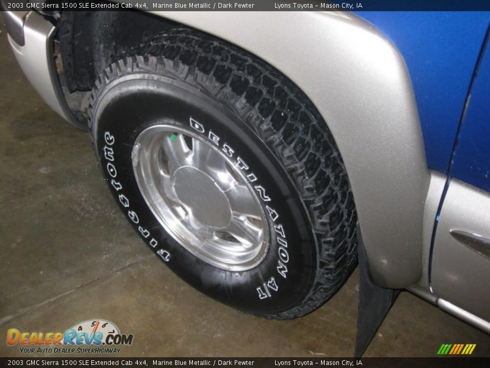 2003 GMC Sierra 1500 SLE Extended Cab 4x4 Marine Blue Metallic / Dark Pewter Photo #16