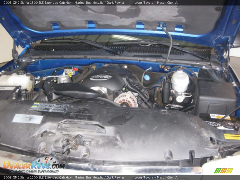 2003 GMC Sierra 1500 SLE Extended Cab 4x4 Marine Blue Metallic / Dark Pewter Photo #17