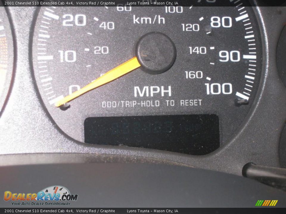 2001 Chevrolet S10 Extended Cab 4x4 Victory Red / Graphite Photo #11