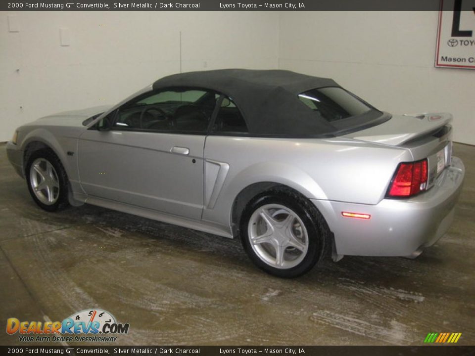 2000 Ford Mustang GT Convertible Silver Metallic / Dark Charcoal Photo #6