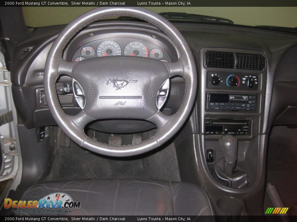 2000 Ford Mustang GT Convertible Silver Metallic / Dark Charcoal Photo #8