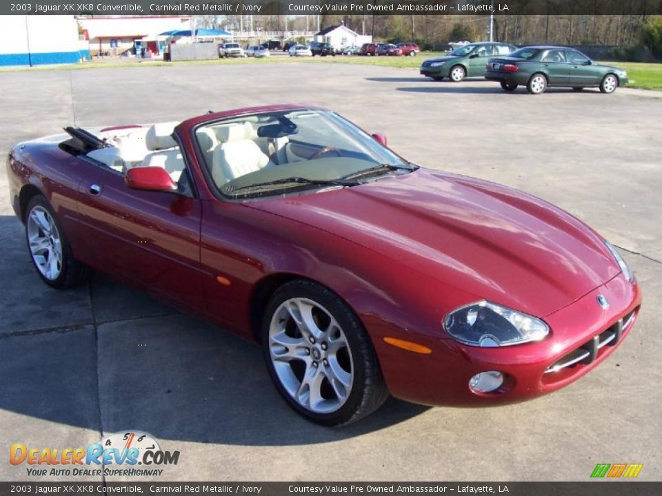 2003 Jaguar XK XK8 Convertible Carnival Red Metallic / Ivory Photo #5