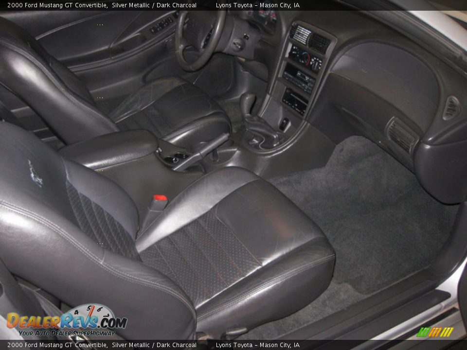 2000 Ford Mustang GT Convertible Silver Metallic / Dark Charcoal Photo #13